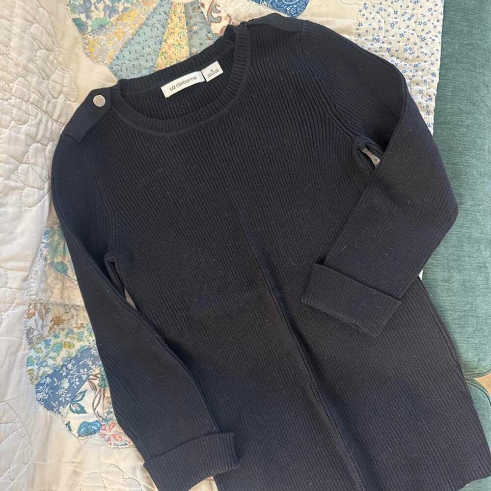 Black ribbed knit sweater knitwear